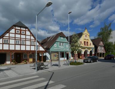 Vier historische Häuser in Vrchlabí